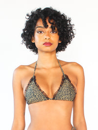 Leopard Lace Bikini Top